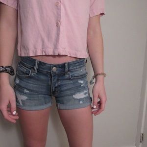 American Eagle Super Stretchy Ripped Jean Shorts